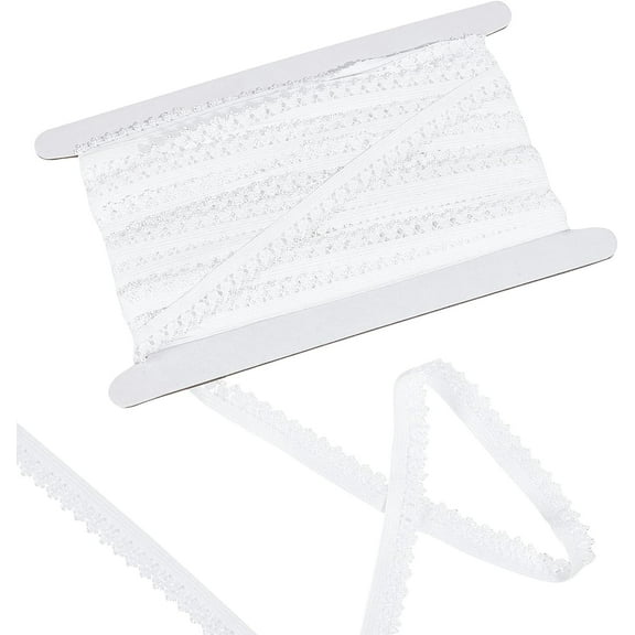 Polyester Elastic Ribbon Flat White 13mm