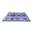 thumbnail image 2 of Ahgly Company Machine Washable Indoor Rectangle Oriental Blue Modern Area Rugs, 7' x 9', 2 of 4