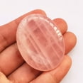 thumbnail image 2 of Bacatgem 1 Pcs Natural Rose Quartz Crystal Thumb Worry Stone,Stress Relax Healing Reiki Crystal Pocket Palm Stones, 2 of 3