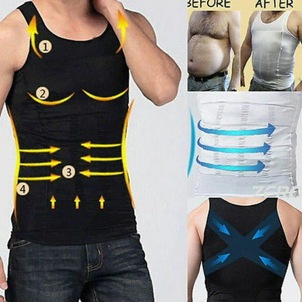 Focusnorm Mens Slimming Vest Body Shaper Slim Chest Belly Waist Compression Shirt S Xxl 5252