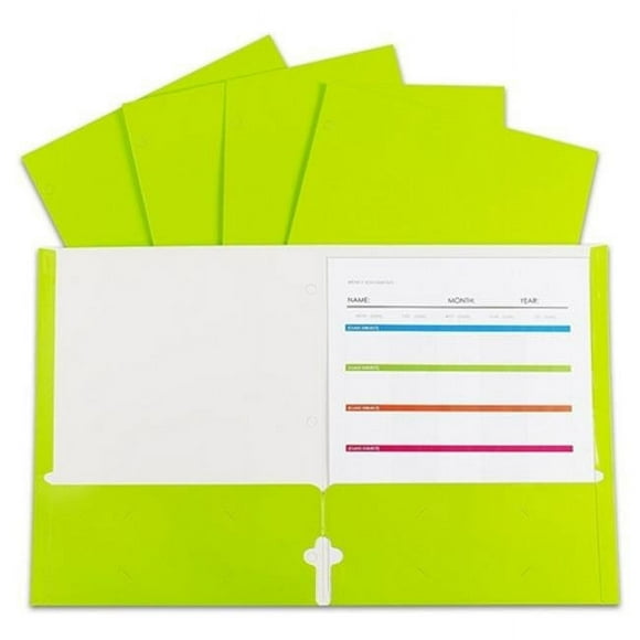 C-Line Products CLI06313 2 Pocket Laminatd Paper Portfolios, Green - Box of 25