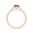 thumbnail image 2 of Angara Natural 0.9 Ct. Tanzanite with Diamond Halo Ring in 14K Rose Gold for Women (Ring Size: 3.5), 2 of 11