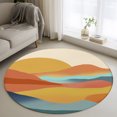 thumbnail image 2 of Abstract Mountain Round Rug 3ft Washable Circle Entryway Rugs Non Slip Boho Modern Minimalist Landscape Area Rug Indoor Floor Carpet for Bedroom Kitchen Living Room Home Office Dining Room Nursery, 2 of 9