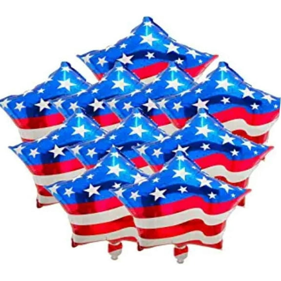 Fourth of July Balloons, American Flag Balloons, Patriot Party Balloons, Independence Day Labor Day Decorations, 10 Count (18")
