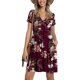 thumbnail image 5 of Mini vestido de manga corta con estampado de cuello en V informal de verano para mujer a la moda Fridja  qw6305, 5 of 8