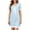 Blue, variant on Women's Plus Size Short Sleeve Knee-Length Nightgowns Comfy Sleepwear Round Neck Satin Blue Bow Detail Solid Soft Homewear Gown