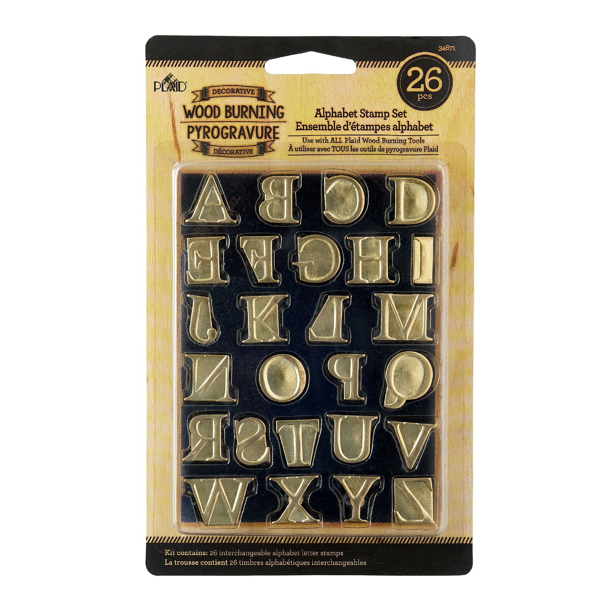 Wood Burning Pyrography Alphabet Letter Symbols Stamps Personalization Set Kit 