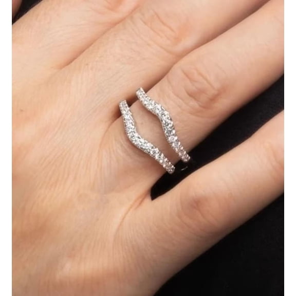 2Ct Round Cut Lab Created Diamond Women Enhancer Wrap Guard Ring 14K White Gold Plated