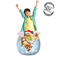 thumbnail image 3 of Easter Bunny Storage Toy Bag Chair, Simple Calm Tones Rabbit Illustration Pompom Tail, Stuffed Animal Organizer Washable Bag, Large Size, Blue Cadet Blue, by Ambesonne, 3 of 3