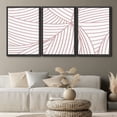 thumbnail image 2 of PixonSign Framed Wall Art Print Set Red & White Curved Line Pattern Abstract Shapes Illustrations Modern Art Chic Relax/Calm Multicolor Pastel for Living Room, Bedroom, Office - 16"x24"x3 Black, 2 of 5