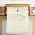 thumbnail image 2 of Pure 1000 Thread Count PIMA Cotton- Sateen Weave 4-Piece Queen (60"X80") Cream, Single Ply Yarns, Sateen Weave, Fits Mattress 16"inch Deep Pocket, 2 of 4