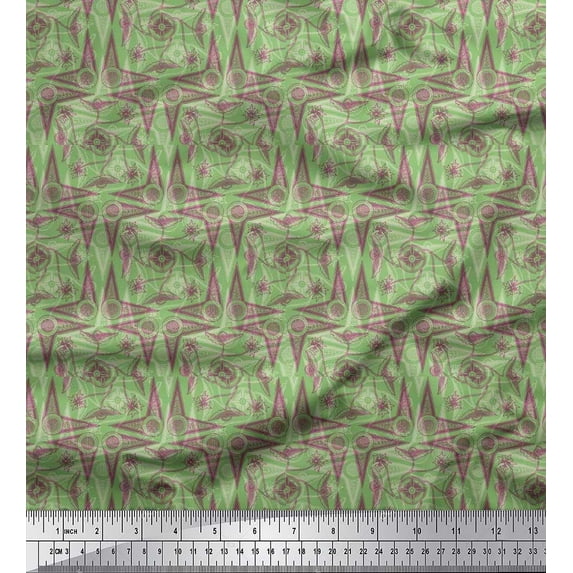 Soimoi Cotton Duck Fabric Flower Artistic Print Fabric by the Yard 42 Inch Wide