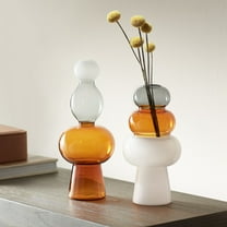 Dahlia Studios Tanger 10 1/4" Triple Amber Glass Vase Set of 2