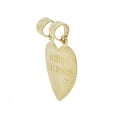 thumbnail image 2 of 14k Yellow Gold, Small Size Sharing Split Heart Pendant Charm Best Friends 16mm with 16" Dainty Neck Chain, 2 of 9