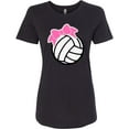 thumbnail image 3 of Inktastic Volleyball with Pink Bow Women's T-Shirt, 3 of 5