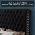 thumbnail image 5 of VanAcc 52.8" High Upholstered Bed Frame King Size Platform Sleigh Bed with Deep Button Tufted Headboard/Easy Assembly/Black, 5 of 10