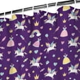 thumbnail image 3 of Purple Cartoon Unicorn Dress Rainbow Crown Pattern Shower Curtain 72"x72" ,Bathroom Decorative Shower Curtains Set with 12 Hooks,Modern Waterproof Washable Shower Curtain, 3 of 6