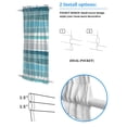 thumbnail image 2 of Teal Nordic Style Stripes Blackout Door Curtains for French, Glass,Front, Back, Patio Door, Turquoise Texture Thermal Insulated Rod Pocket Window Curtain Drapes With Tiebacks 25"x72", 2 of 5