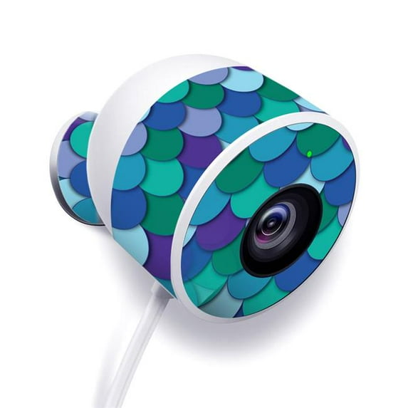MightySkins NECAOUT-Blue Scales Skin for Nest Cam Outdoor Security Camera - Blue Scales