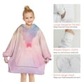 thumbnail image 6 of Pastel Rainbow Clouds Blanket Hoodies for Kids 6-13YR Oversize Wearable Blanket Hoodies for Boys Girls Teens, 6 of 7