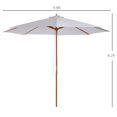 thumbnail image 3 of Outsunny Bamboo Wooden Round Market Patio Sun Umbrella, 3 of 10