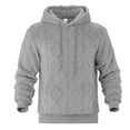 thumbnail image 5 of cfhntfmh Mens Sherpa Fleece Hoodies Pullover Big and Tall Casual Hooded Fall Winter Solid Color Warm Sweatshirt Clothes（Gray,X-Large), 5 of 7