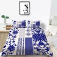 thumbnail image 1 of Home Bed Set Luxury Blue Decorative Pattern Printing Home Textiles High Quality Bedding Cover SetCalifornia King (98"x104"), 1 of 4