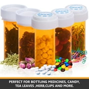 FuStone Child Resistant & Easy Open Pill Organizer with 12 Empty Pill Bottles, Orange (12 Pack)