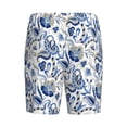 thumbnail image 4 of Picia Blue Paisley Pajama Shorts for Men, Men's Pajama Bottoms, Sleepwear,Short Pajama Pants-Small, 4 of 9
