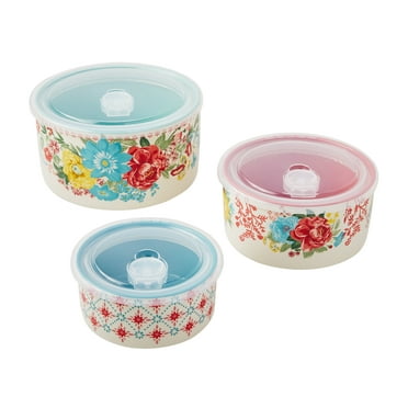 The Pioneer Woman Fancy Flourish 6-Piece Round Ceramic Bake & Store Nesting Bowls Set