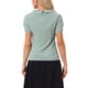 thumbnail image 3 of INSPIRAR CHIC Blusas de Cuello Redondo de Manga Corta de los Años 50 para Mujeres L Verde Polvoriento, 3 of 6