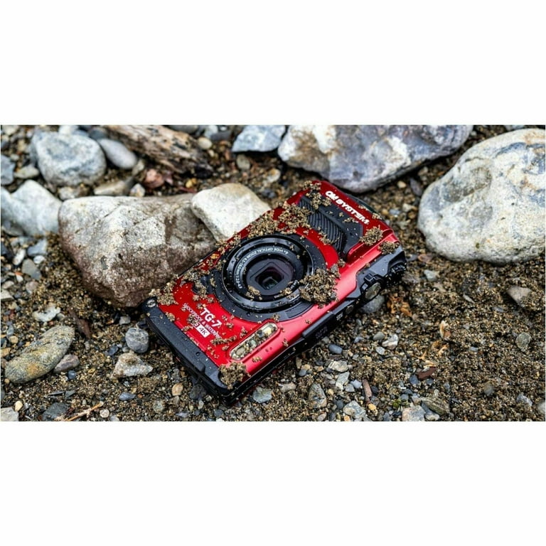 OM System Tough TG-7 Red Underwater Camera, Waterproof