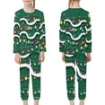 thumbnail image 3 of FKELYI Green Xmas Lights Pjs Size 11-12 T Leisure Girls Pajamas Long Pants 2-Pack Breathable Vacation Kids Sleepwear Boys Christmas Gift, 3 of 5