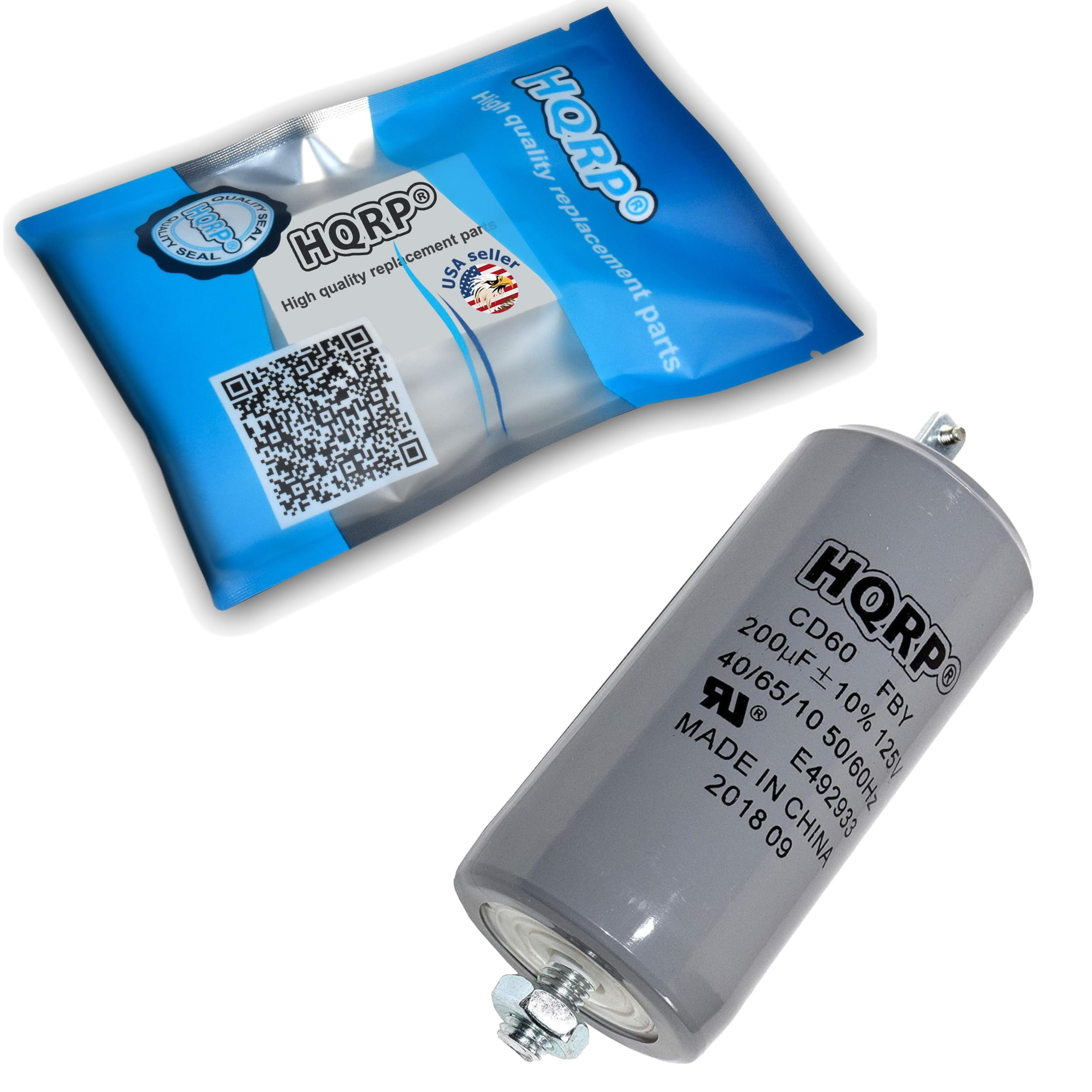 HQRP 200uF 125V Capacitor AC Electric Motor Start Capacitor HVAC