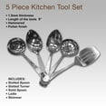 thumbnail image 2 of nu steel 5-piece Everyday Kitchen & Cooking Utensil Sets Stainless Steel Heat Resistant Kitchen Utensils Gadgets 9-inch Cooking Tools Ideal Kitchen Gadget for Restaurants or Home, 2 of 3