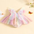 thumbnail image 2 of MesaSe Infant Girl Rompers Dress Butterfly Wing Fly Sleeve Rainbow Color Tulle Skirt Hem Jumpsuits, 2 of 7