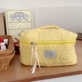 thumbnail image 4 of Bolso de cosméticos con flores acolchadas, bonita de belleza, portátil, multifunción, suave para el trabajo, 4 of 6