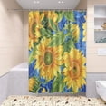 thumbnail image 2 of 4 Pcs Sunflowers Field Bathroom Shower Curtain Set with 12 Hooks Bath Mat Toilet Lid Cover, 2 of 8