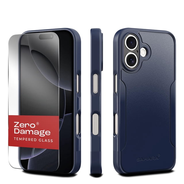 Funda ZERODAMAGE SAHARA para iPhone 16 Plus Azul Marino