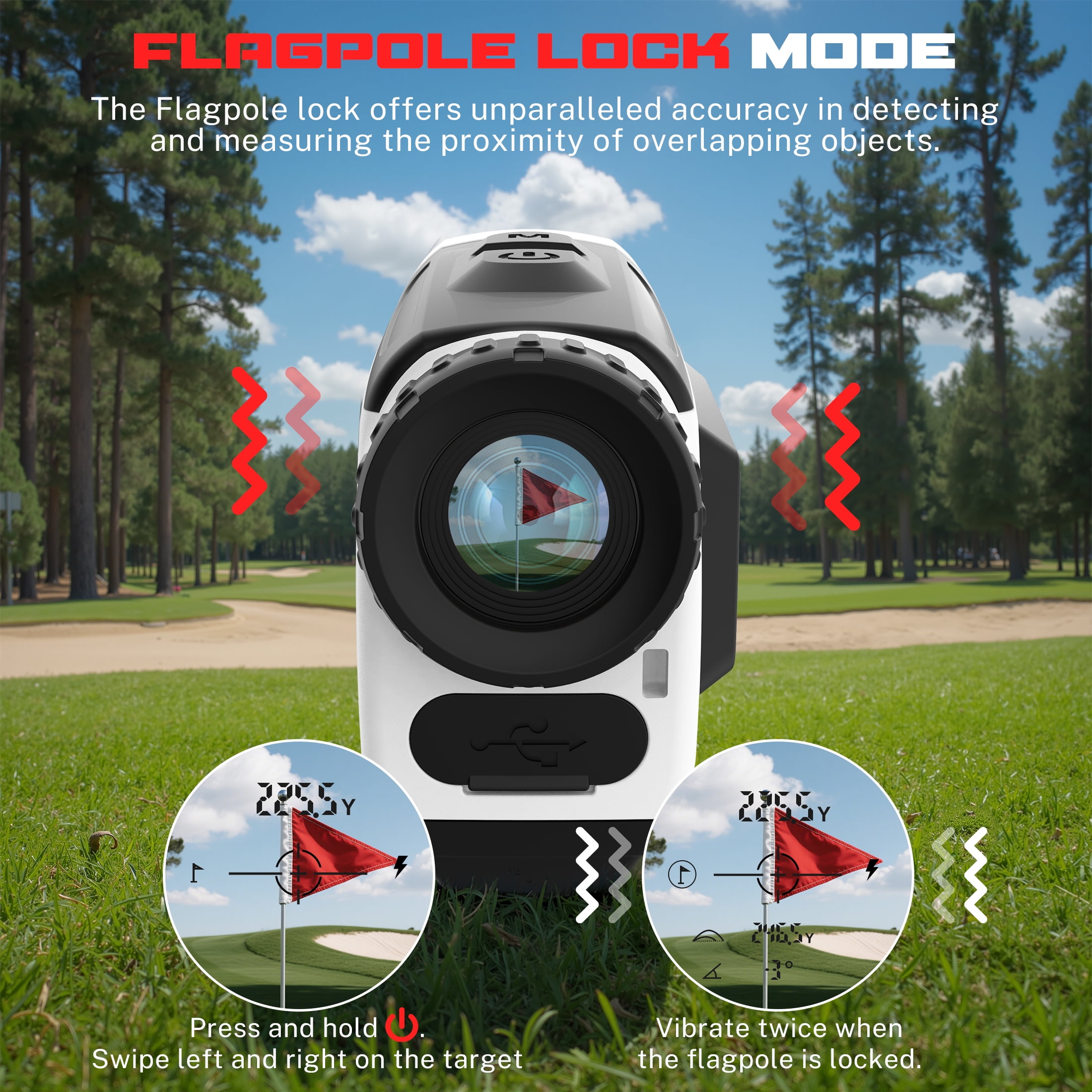 Segmart Laser Golf Hunting Rangefinder, 7X Magnification, 900