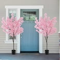 thumbnail image 5 of Costway 6.5 FT 2 PCS Tall Artificial Cherry Blossom Tree with 900 Pink Flowers Cement-filled, 5 of 8