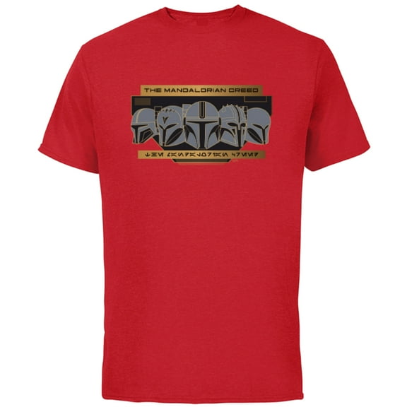 Star Wars The Mandalorian Season 3 The Mandalorian Creed - Short Sleeve Cotton T-Shirt for Adults - Customized-Red