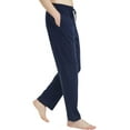 thumbnail image 3 of U2SKIIN Mens Cotton Pajama Pants, Soft Lightweight Lounge Sleepwear Pj Bottoms with Pockets,(Navy/Dark Grey Mel, M), 3 of 7