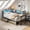 Grey, variant on Danniu Twin Size Bed Frame with Storage, Corner Bed Frame with Desk, LED Lights & Charging Ports, L-Shaped Twin Size Daybed with Storage Drawers, Bookcase and 2 Drawers for Teens Guests