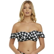 Freya Womens Totally Check Underwire Off The Shoulder Swim Top AS2925