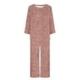 thumbnail image 3 of Viadha Womens Sleepwear Ladies' Gradient Printed Casual Top Pants Pajama Set, 3 of 3