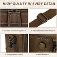 thumbnail image 5 of RAINSMORE Messenger Bag for Men 16 Inch Laptop Bag Leather Briefcase Vintage Crossbody Shoulder Office Computer Bag Retro College Satchel Bag for Work, Business, Brown, 5 of 8