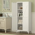 thumbnail image 7 of 65" Kitchen Pantry Storage Cabinets with 2 Doors and 3 Adjustable Shelves, White Pantry Cabinet, Tall Metal Food Storage Cupboard for Kitchen, Dining Room, 7 of 7