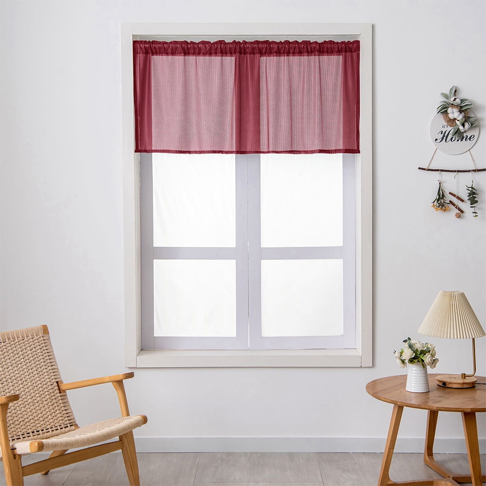 Lumento Kitchen Curtains Semi-sheer Short Valance Decor Modern Half ...