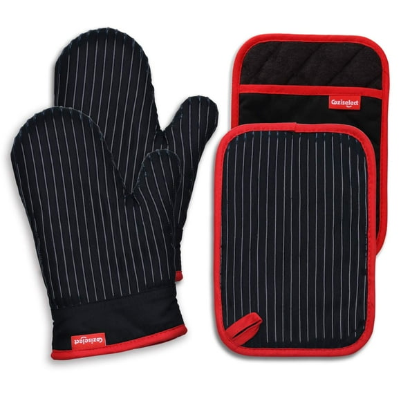 Juego de guantes de cocina y soportes para ollas Coziselect, resistentes al calor